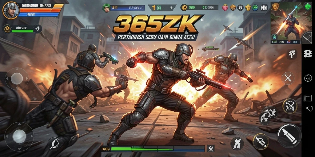 Tampilan gameplay seru di 365ZK dengan pertarungan yang intens.
