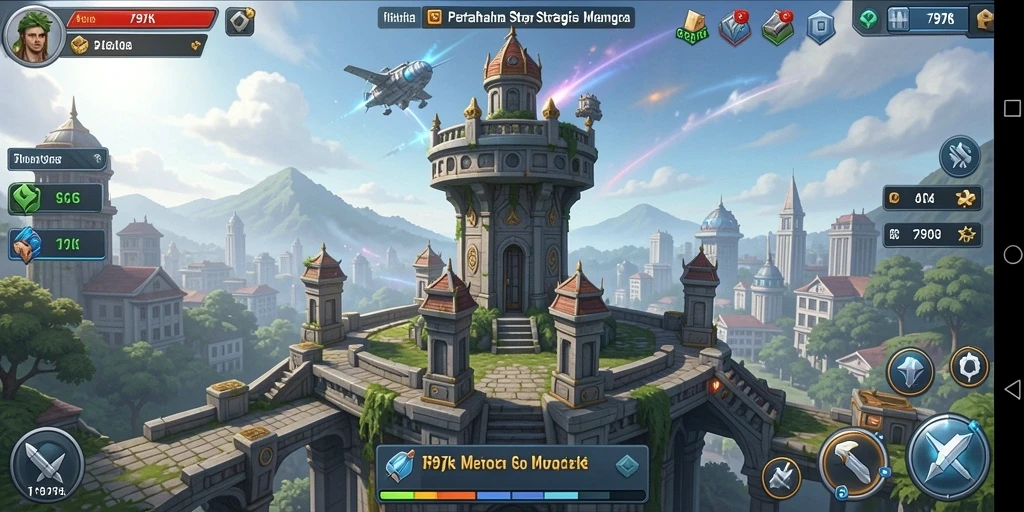 Gameplay menegangkan dalam Tower Defense 797K dengan menara strategis.
