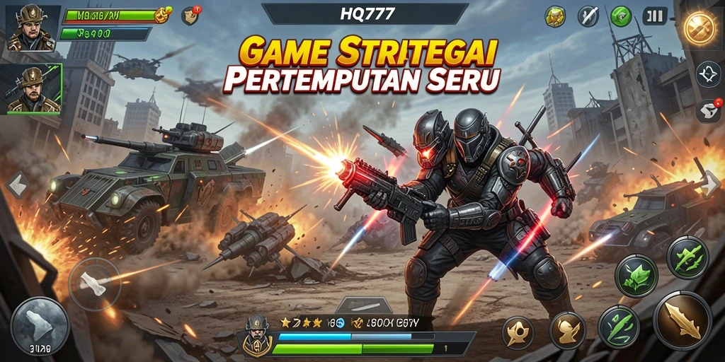 Gameplay HQ777 yang seru dan mendebarkan di arena pertempuran.