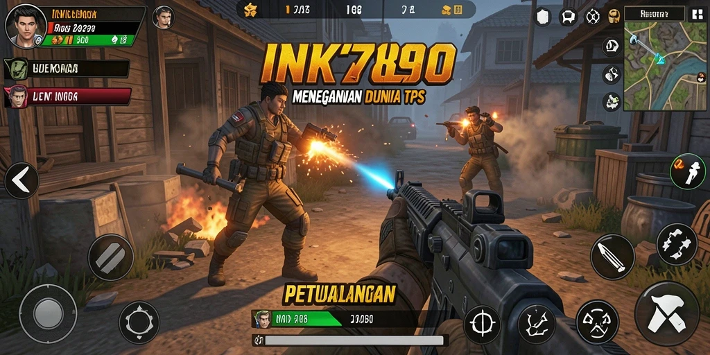 Tampilan gameplay seru dari INK789 dalam pertempuran TPS.