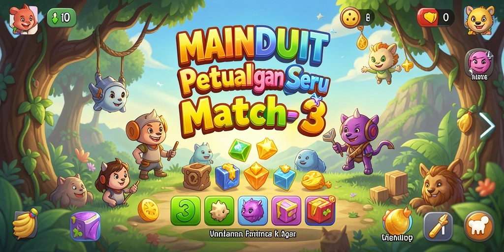 Tampilan screnshot dari gameplay seru game Match-3.