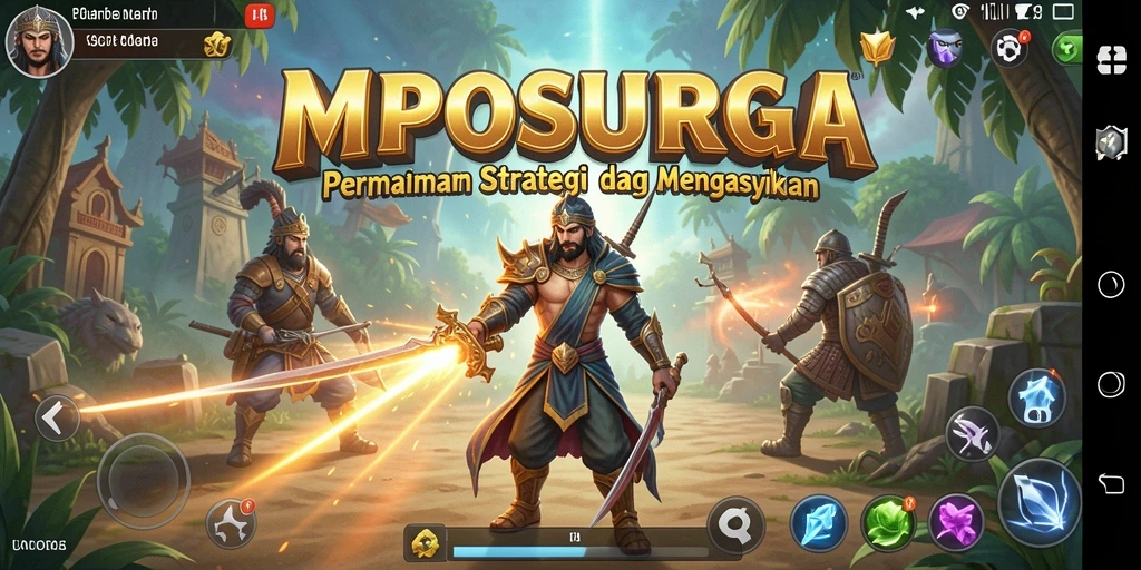 Screenshot gameplay MPOSURGA menunjukkan pertarungan strategis yang menegangkan.