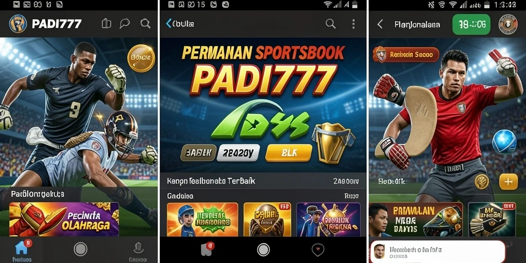 Tampilan interface utama PADI777 dengan berbagai pilihan taruhan olahraga.