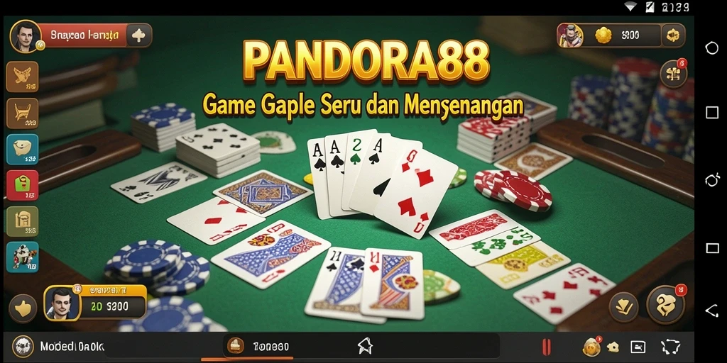 Tampilan gameplay PANDORA88 menunjukkan suasana seru permainan Gaple.