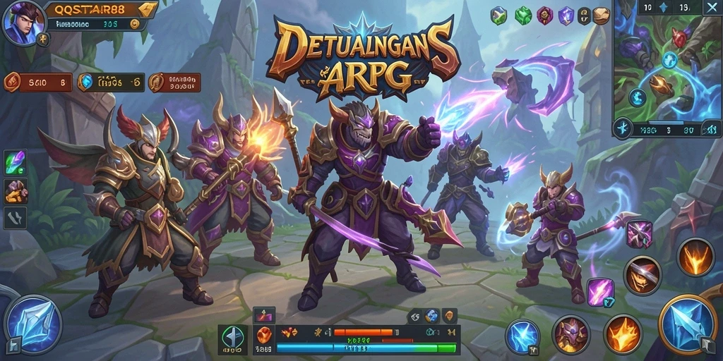 Screenshot gameplay QQSTAR88 menampilkan pertarungan seru dalam dunia ARPG.