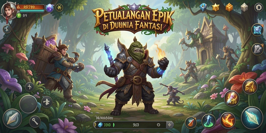 Tangkapan layar utama RR789 menampilkan aksi pertarungan RPG yang mendebarkan.