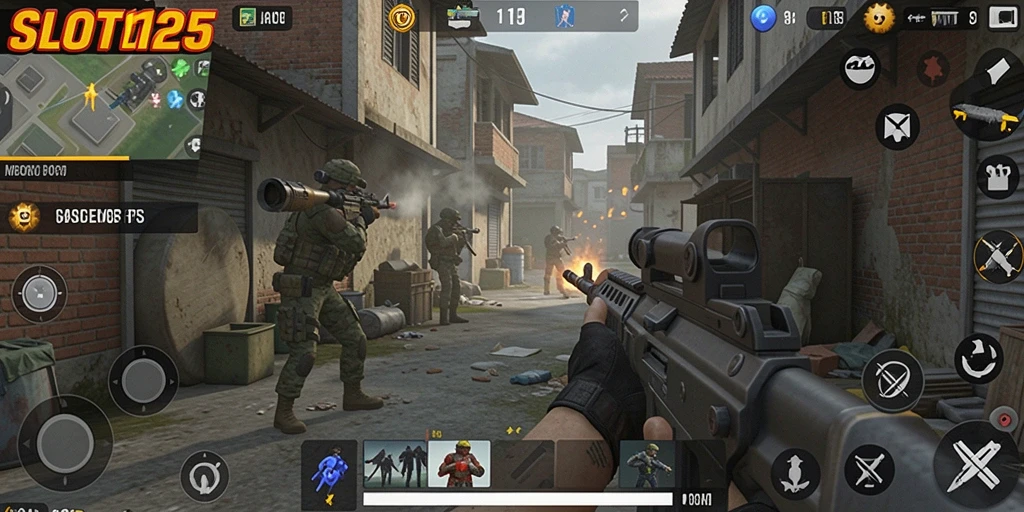 Gambaran menarik dari gameplay FPS di SLOT123.