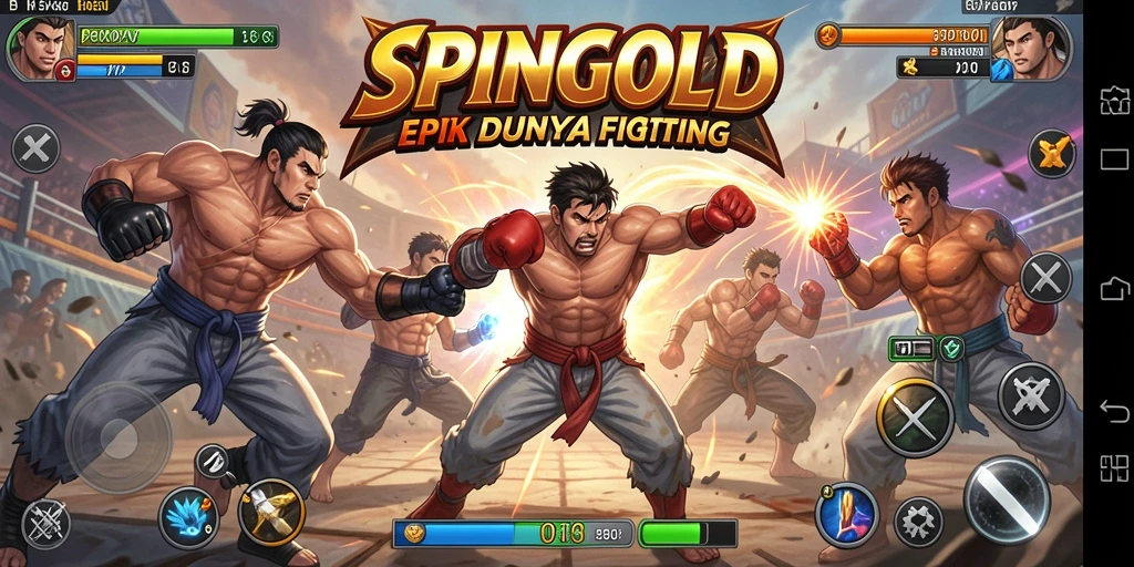 Tampilan aksi seru dari gameplay SPINGOLD yang mendebarkan.